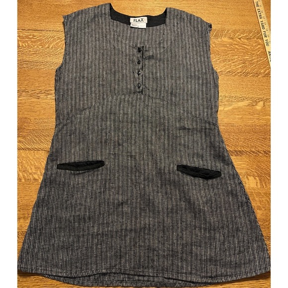 Flax Dresses & Skirts - Flax Women's 100% Linen Sleeveless Shift Dress Lagenlook W/pockets S
